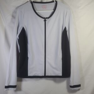 Kinona White and Black Zip-Up Jacket